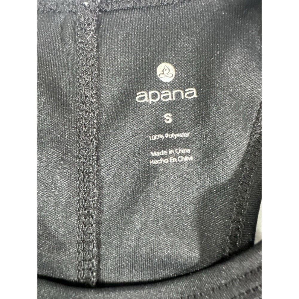 Apana Women's S Small Black Tank Top Performance Yoga Running Workout Shirt - Picture 4 of 9